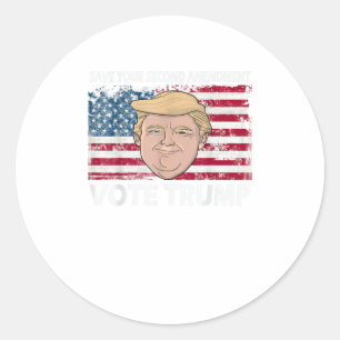 Uw tweede amendement opslaan Stemming in Trump Ronde Sticker