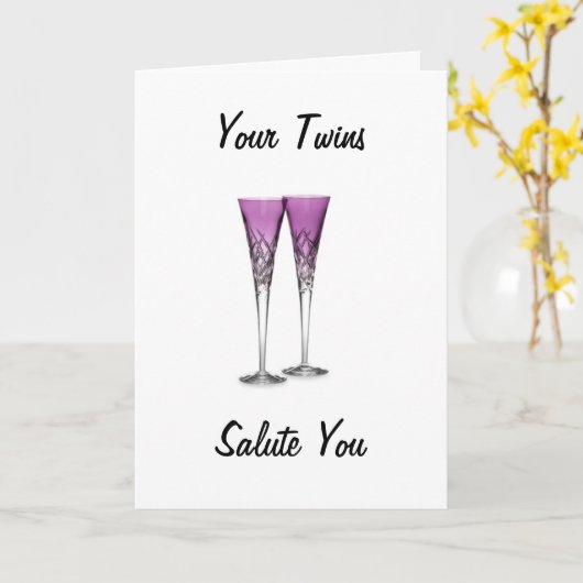 "UW TWINS" VERKOPEN U OP UW GROTE DAG KAART (Gele Bloem)