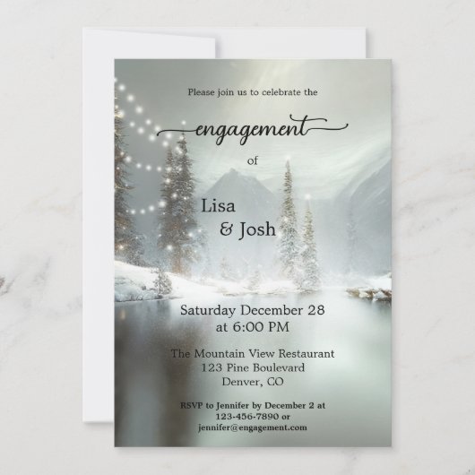 Uw uitnodiging voor het Verloving met Kerstmis (Voorkant)