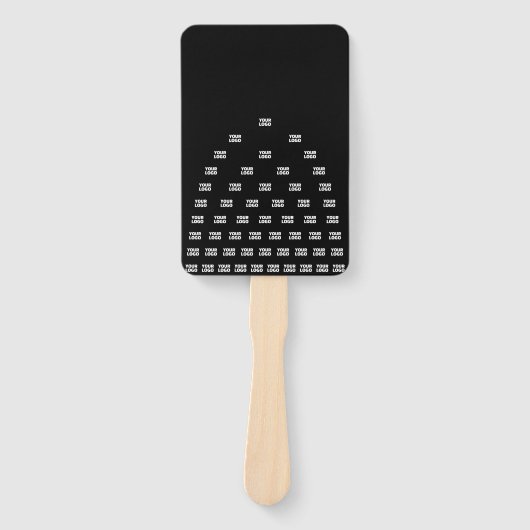 Uw unieke boogpatroon van Logo | Zwart (bewerkbaar Handwaaier (Voorkant)