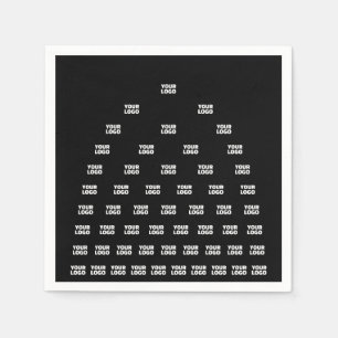 Uw unieke boogpatroon van Logo   Zwart (bewerkbaar Servet