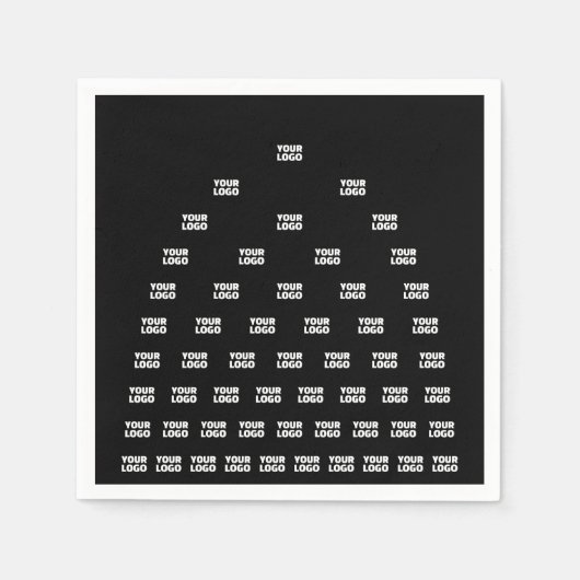 Uw unieke boogpatroon van Logo | Zwart (bewerkbaar Servet (Voorkant)