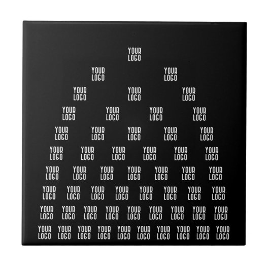 Uw unieke boogpatroon van Logo | Zwart (bewerkbaar Tegeltje (Voorkant)