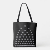 Uw unieke boogpatroon van Logo | Zwart (bewerkbaar Tote Bag (Achterkant)