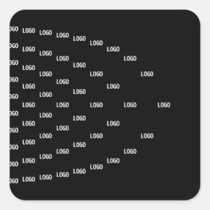 Uw unieke boogpatroon van Logo   Zwart (bewerkbaar Vierkante Sticker