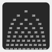 Uw unieke boogpatroon van Logo | Zwart (bewerkbaar Vierkante Sticker (Voorkant)