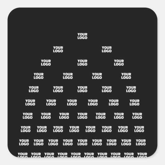 Uw unieke boogpatroon van Logo | Zwart (bewerkbaar Vierkante Sticker (Voorkant)