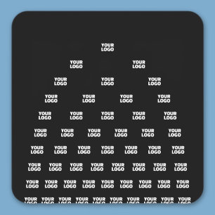 Uw unieke boogpatroon van Logo   Zwart (bewerkbaar Vierkante Sticker