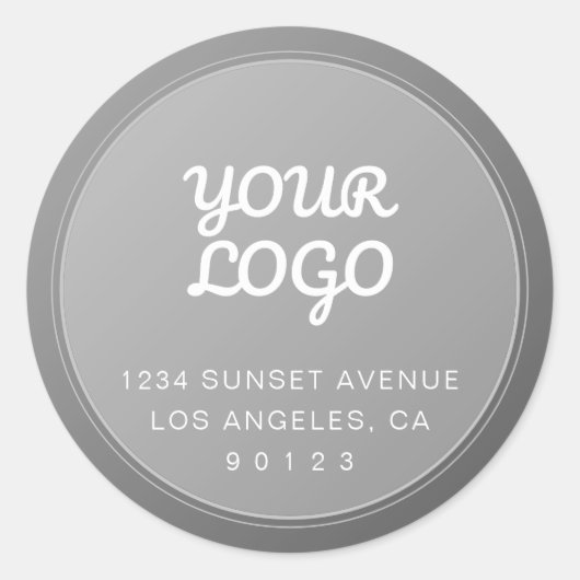 Uw unieke grijze verloop retouradres ronde sticker (Voorkant)