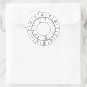 Uw unieke horoscoop wiel natale grafiek ronde sticker (Tas)