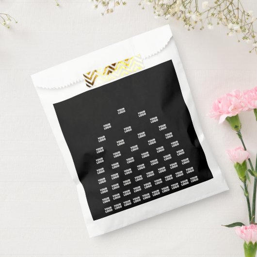 Uw unieke logo-boogpatroon | Zwart (bewerkbaar) Bedankzakje (Gezegeld)