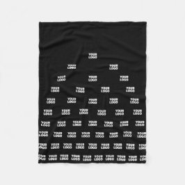 Uw unieke logo-boogpatroon | Zwart (bewerkbaar) Fleece Deken