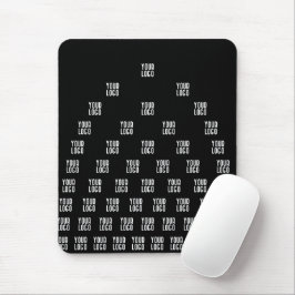 Uw unieke logo-boogpatroon | Zwart (bewerkbaar) Muismat