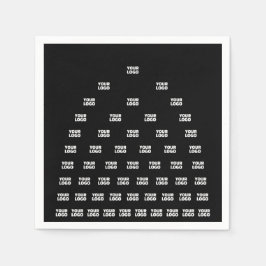 Uw unieke logo-boogpatroon | Zwart (bewerkbaar) Servet
