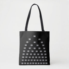 Uw unieke logo-boogpatroon | Zwart (bewerkbaar) Tote Bag