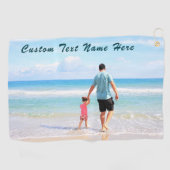 Uw vader foto Golf handdoek cadeau met aangepaste  (Horizontaal)