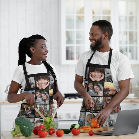 Uw vakantie jaar fotocollage schort