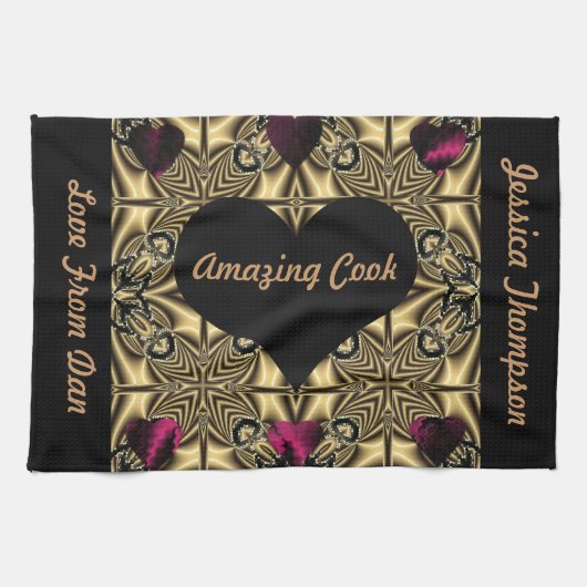 "Uw verbazingwekkende" gepersonaliseerde theehandd Theedoek (Horizontaal)