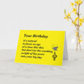 Uw Verjaardag - een grappig verjaardagsgedicht Kaart (Gele Bloem)