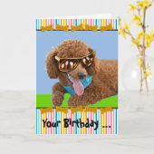 Uw verjaardag is warm met rode poel in de schaduw kaart (Gele Bloem)