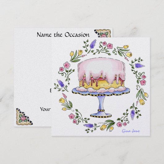 Uw verjaardag / lunch / feestuitnodiging - SRF Kaart (Voorkant / Achterkant)