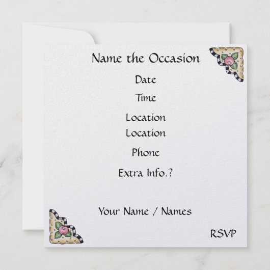 Uw verjaardag / lunch / feestuitnodiging - SRF Kaart (Achterkant)