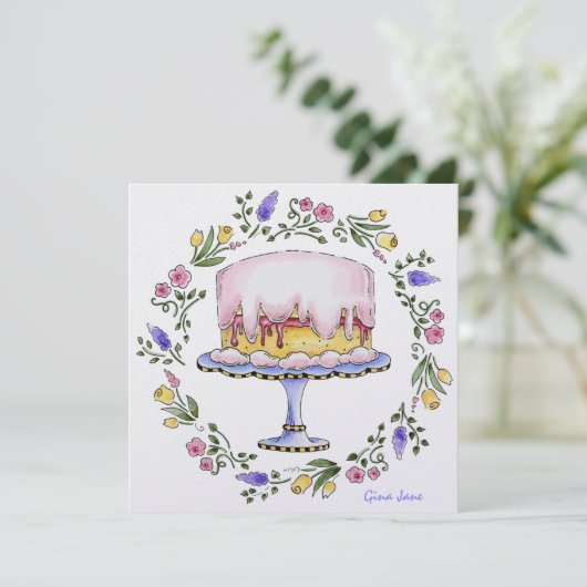 Uw verjaardag / lunch / feestuitnodiging - SRF Kaart (Staand voorkant)