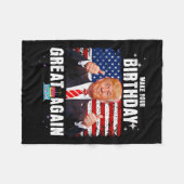 Uw verjaardag weer groot 2024 USA Election Presid Fleece Deken (Voorkant (Horizontaal))