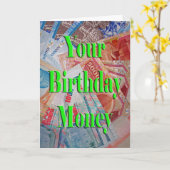 Uw verjaardagsgeld kaart (Gele Bloem)