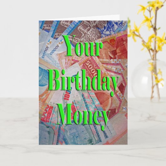 Uw verjaardagsgeld kaart (Gele Bloem)