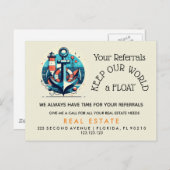 Uw verwijzingen houden onze wereld zweeft" – Ancho Aankondigingskaart (Voorkant / Achterkant)