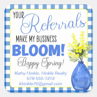 Uw verwijzingen maken Mijn zakelijke Bloom Vierkante Sticker