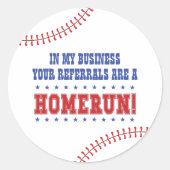 Uw verwijzingen zijn een Homerun Baseball-Pop van Ronde Sticker (Voorkant)