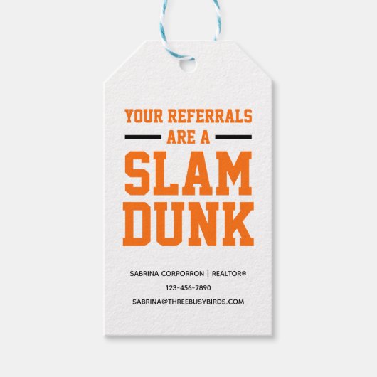 Uw verwijzingen zijn een Slam Dunk March Realtor P Cadeaulabel (Voorkant)