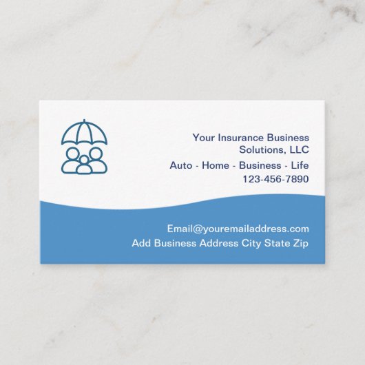 Uw verzekering Moderne Visitekaartjes (Voorkant)