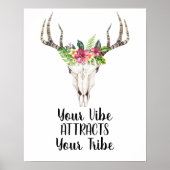 Uw Vibe trekt Boho Skull aan Poster (Voorkant)