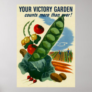 Uw Victory Garden WWWII-Poster (in verschillende m Poster