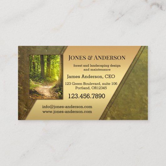 Uw vier portfolio met foto's voor landschapsarchit visitekaartje (Achterkant)