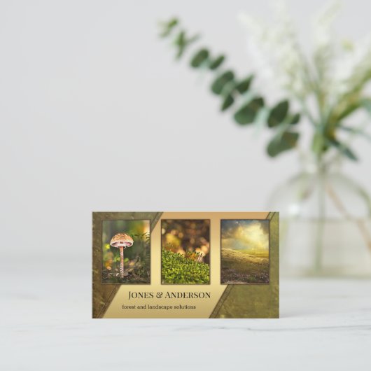Uw vier portfolio met foto's voor landschapsarchit visitekaartje (Staand voorkant)
