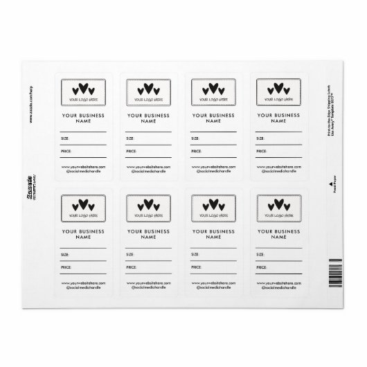 Uw vierkant Logo Sociale mediaprijs Gift Labels (Full Sheet)
