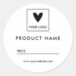 Uw vierkante logo eenvoudige prijs ronde sticker