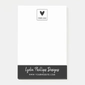Uw vierkante logo naam Brush Script kleine onderne Post-it® Notes (Voorkant)