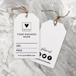 Uw vierkante logo sociale media prijslabels cadeaulabel