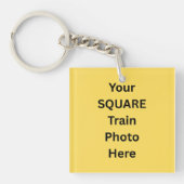 Uw vierkante trein foto sleutelhanger (Voorkant)