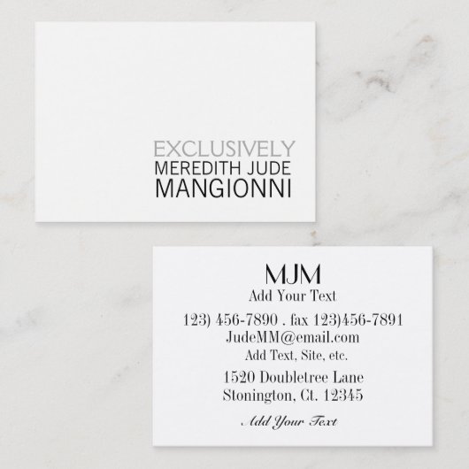 Uw Visitekaartje (Voorkant / Achterkant)