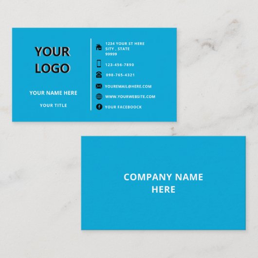 Uw Visitekaartje van de Kleuren van het Adres Info (Voorkant / Achterkant)