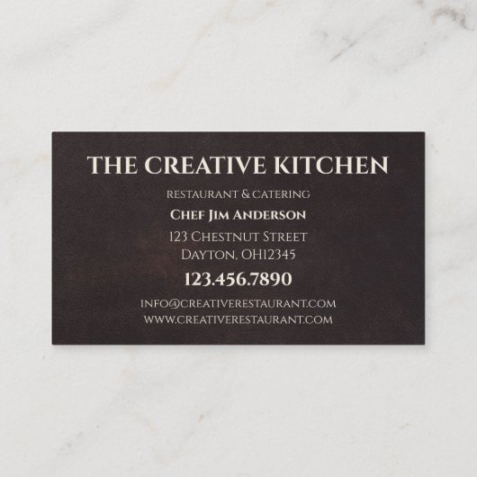 Uw Visitekaartje van het Catering van het restaura (Achterkant)