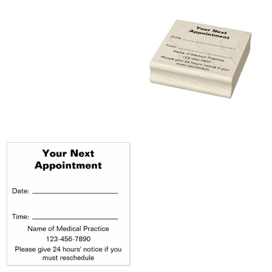 Uw volgende afspraak Dokters oefenen Sjabloon Rubberstempel (Gestempeld)