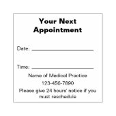 Uw volgende afspraak Dokters oefenen Sjabloon Rubberstempel (Afrduk)