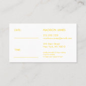 Uw volgende afspraak Heldergeel Gouden Visitekaartje (Achterkant)